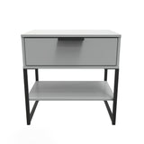 Diego 1 Drawer Midi Bedside Cabinet with Black Frame Legs - Welcome Furniture