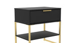Diego 1 Drawer Midi Bedside Cabinet with Gold Frame Legs - Welcome Furniture