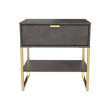 Diego 1 Drawer Midi Bedside Cabinet with Gold Frame Legs - Welcome Furniture