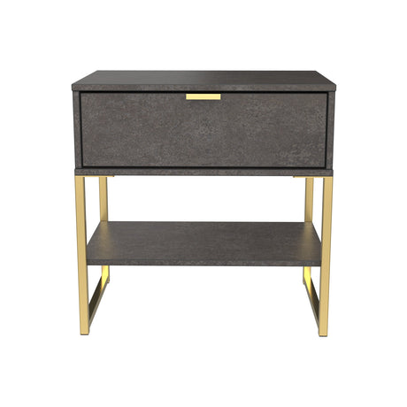Diego 1 Drawer Midi Bedside Cabinet with Gold Frame Legs - Welcome Furniture