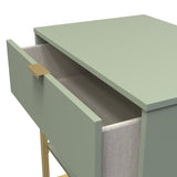 Diego 1 Drawer Midi Bedside Cabinet with Gold Frame Legs - Welcome Furniture
