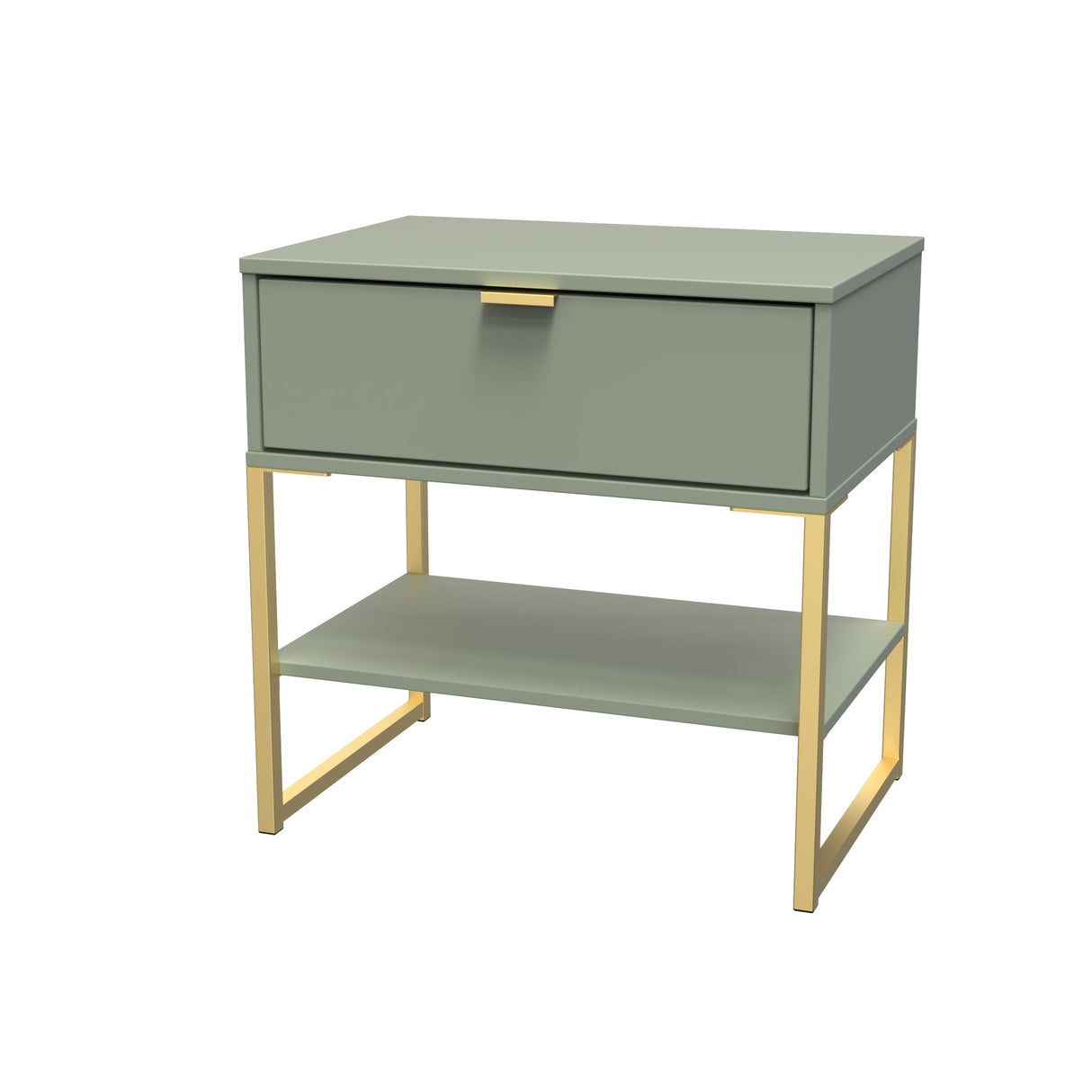 Diego 1 Drawer Midi Bedside Cabinet with Gold Frame Legs - Welcome Furniture
