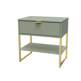 Diego 1 Drawer Midi Bedside Cabinet with Gold Frame Legs - Welcome Furniture