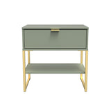 Diego 1 Drawer Midi Bedside Cabinet with Gold Frame Legs - Welcome Furniture