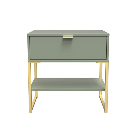 Diego 1 Drawer Midi Bedside Cabinet with Gold Frame Legs - Welcome Furniture