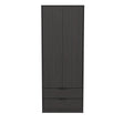 Diego 2 Door 2 Drawer Wardrobe with Black Fittings - Welcome Furniture