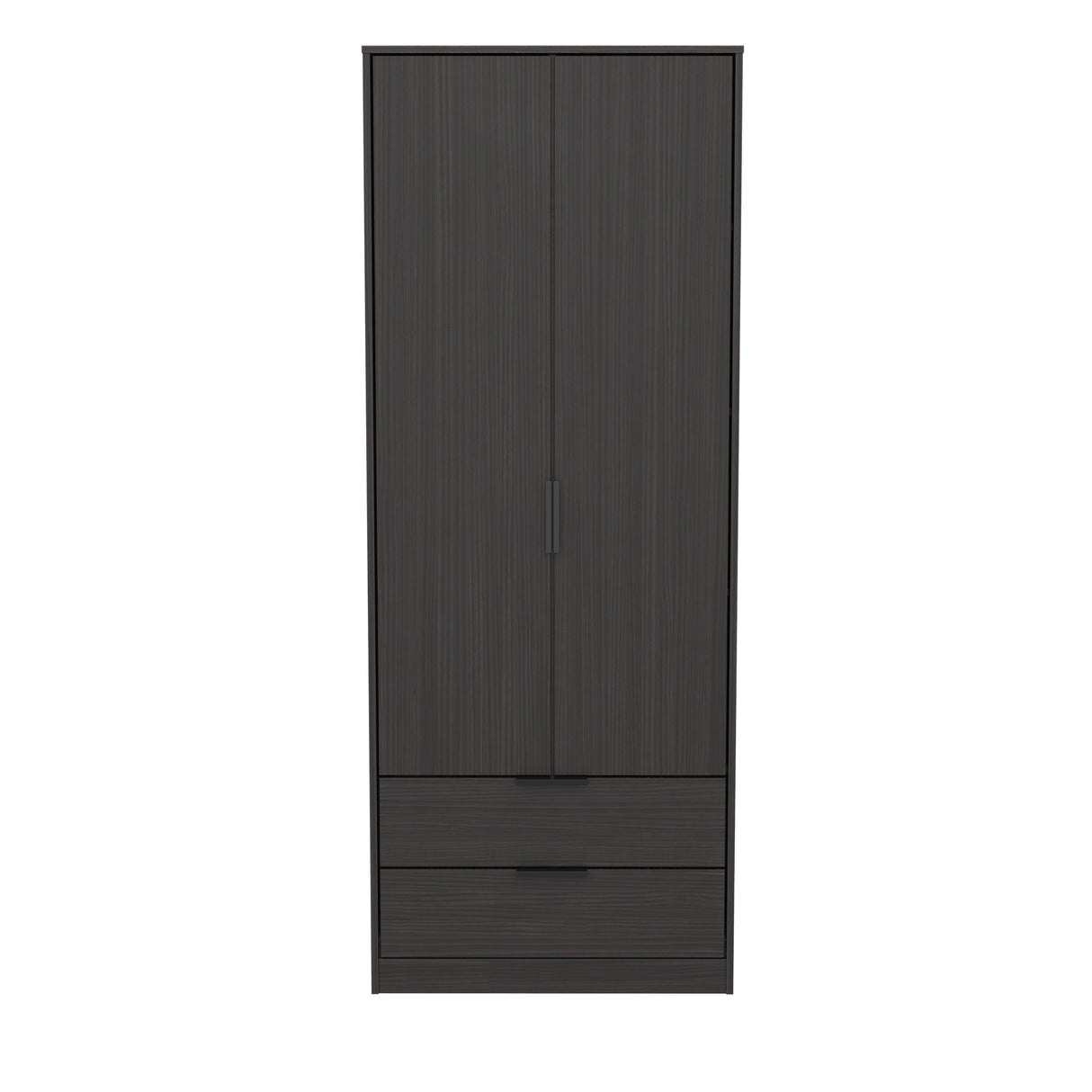 Diego 2 Door 2 Drawer Wardrobe with Black Fittings - Welcome Furniture