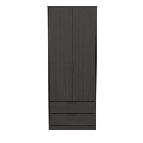 Diego 2 Door 2 Drawer Wardrobe with Black Fittings - Welcome Furniture