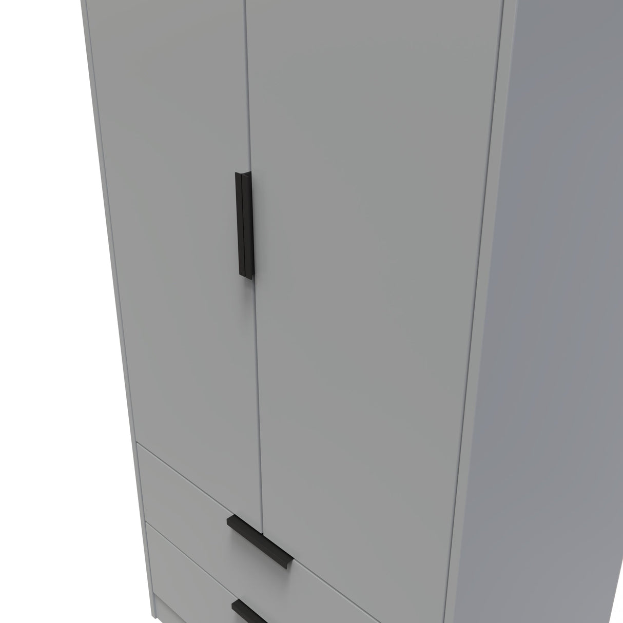 Diego 2 Door 2 Drawer Wardrobe with Black Fittings - Welcome Furniture