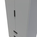 Diego 2 Door 2 Drawer Wardrobe with Black Fittings - Welcome Furniture