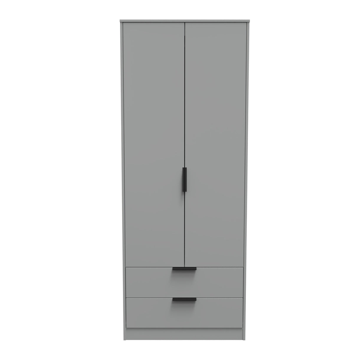 Diego 2 Door 2 Drawer Wardrobe with Black Fittings - Welcome Furniture