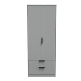 Diego 2 Door 2 Drawer Wardrobe with Black Fittings - Welcome Furniture