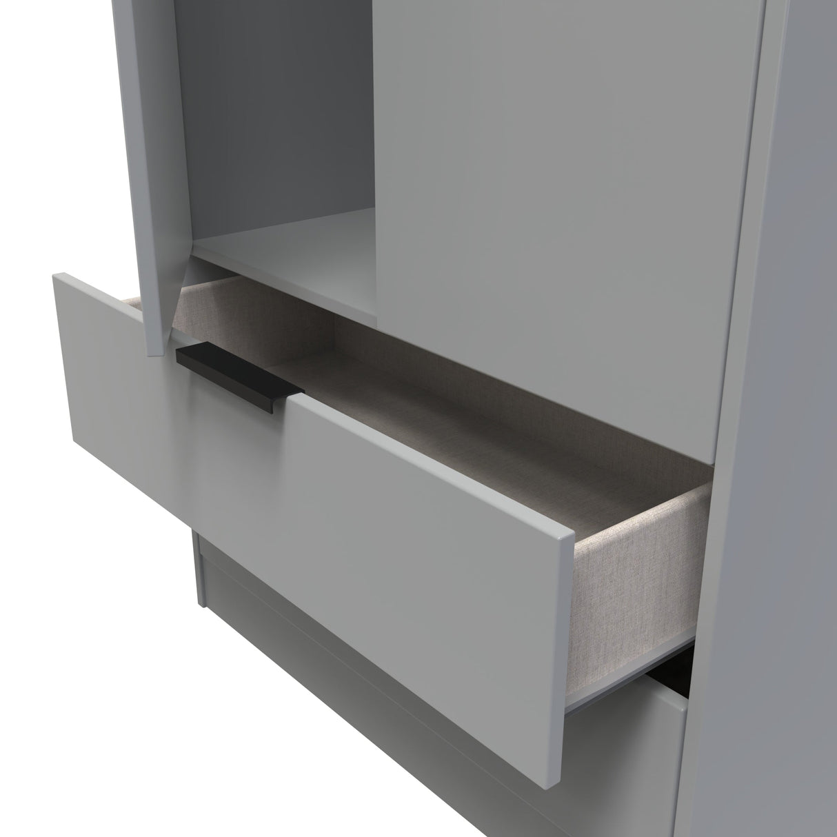 Diego 2 Door 2 Drawer Wardrobe with Black Fittings - Welcome Furniture