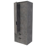 Diego 2 Door 2 Drawer Wardrobe with Black Fittings - Welcome Furniture
