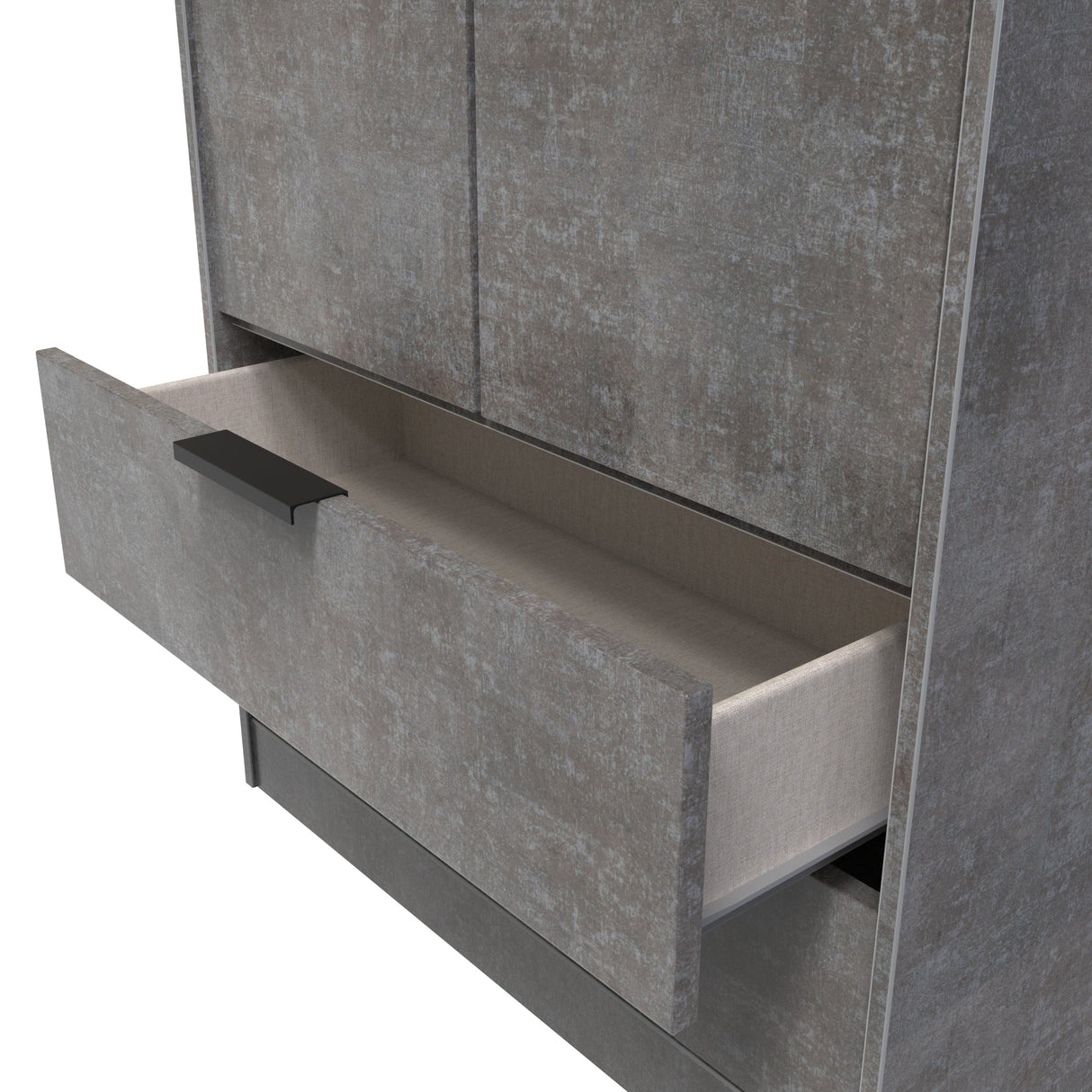 Diego 2 Door 2 Drawer Wardrobe with Black Fittings - Welcome Furniture