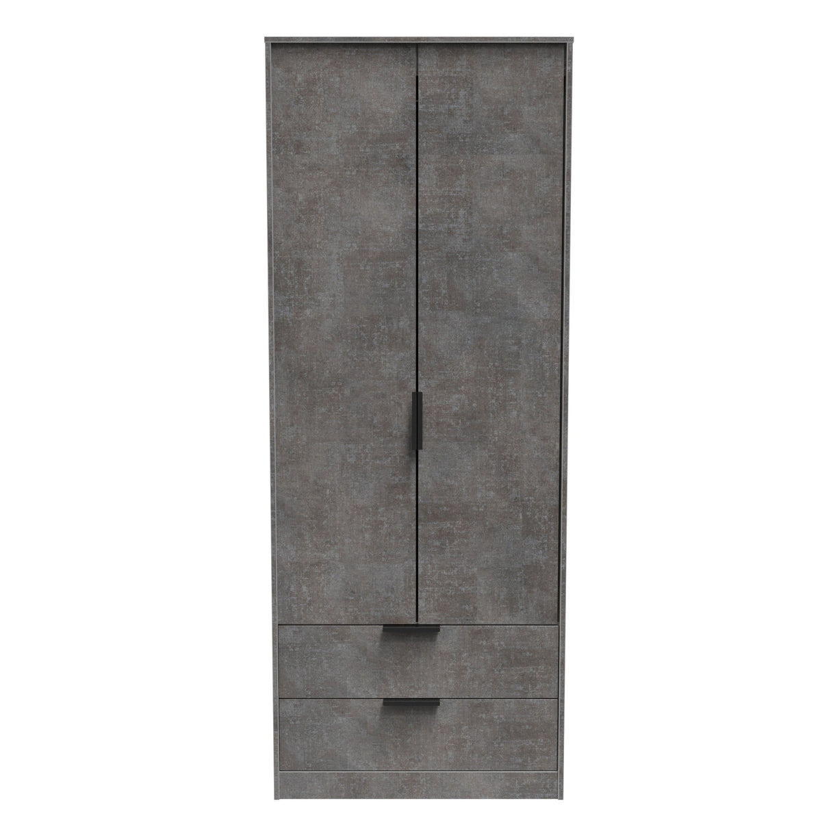 Diego 2 Door 2 Drawer Wardrobe with Black Fittings - Welcome Furniture