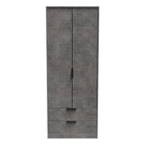 Diego 2 Door 2 Drawer Wardrobe with Black Fittings - Welcome Furniture