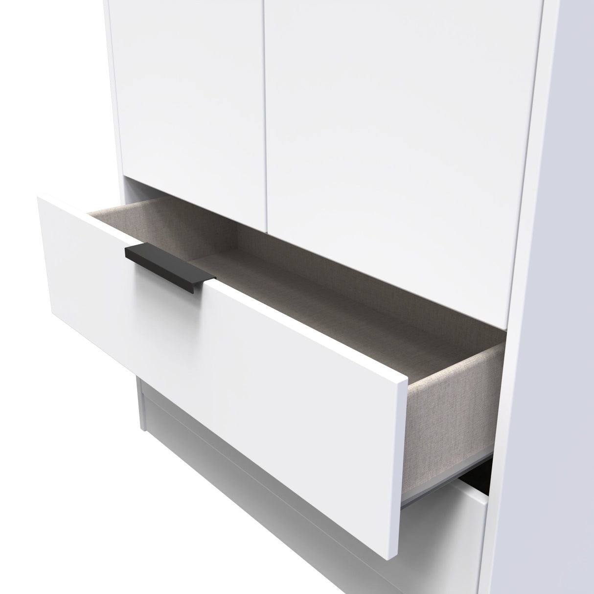 Diego 2 Door 2 Drawer Wardrobe with Black Fittings - Welcome Furniture
