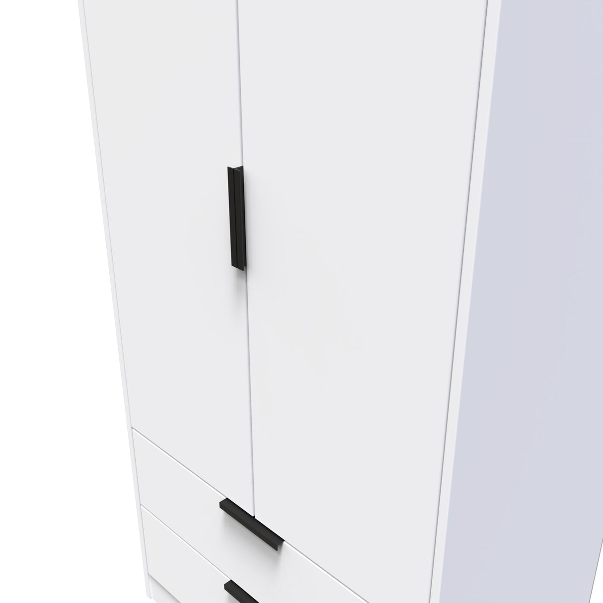 Diego 2 Door 2 Drawer Wardrobe with Black Fittings - Welcome Furniture