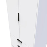 Diego 2 Door 2 Drawer Wardrobe with Black Fittings - Welcome Furniture