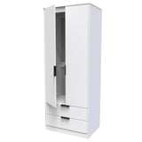 Diego 2 Door 2 Drawer Wardrobe with Black Fittings - Welcome Furniture