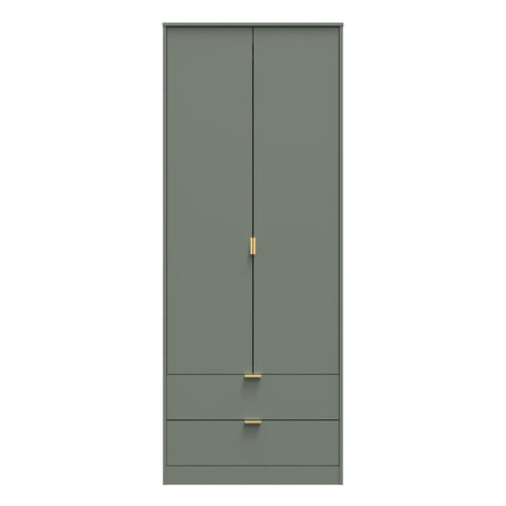 Diego 2 Door 2 Drawer Wardrobe with Gold Fittings - Welcome Furniture