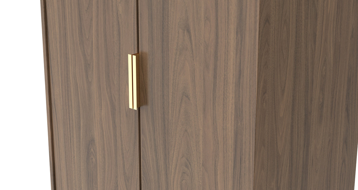 Diego 2 Door Wardrobe with Gold Fittings - Welcome Furniture