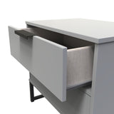 Diego 2 Drawer Midi Bedside Cabinet with Black Frame Legs - Welcome Furniture
