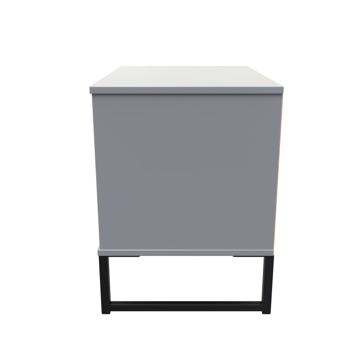 Diego 2 Drawer Midi Bedside Cabinet with Black Frame Legs - Welcome Furniture