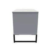 Diego 2 Drawer Midi Bedside Cabinet with Black Frame Legs - Welcome Furniture