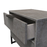 Diego 2 Drawer Midi Bedside Cabinet with Black Frame Legs - Welcome Furniture