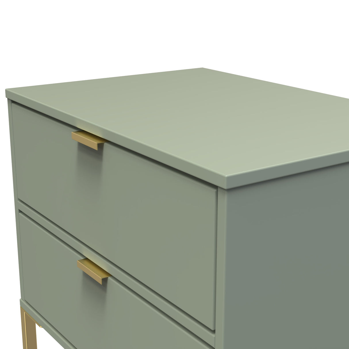 Diego 2 Drawer Midi Bedside Cabinet with Gold Frame Legs - Welcome Furniture