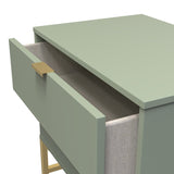 Diego 2 Drawer Midi Bedside Cabinet with Gold Frame Legs - Welcome Furniture