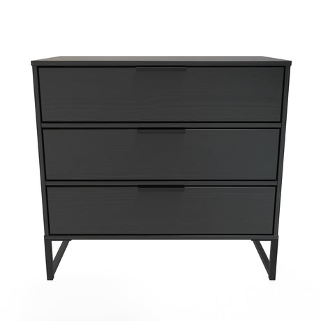Diego 3 Drawer Chest with Black Frame Legs - Welcome Furniture