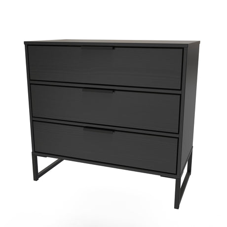 Diego 3 Drawer Chest with Black Frame Legs - Welcome Furniture