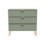 Diego 3 Drawer Chest with Gold Frame Legs - Welcome Furniture