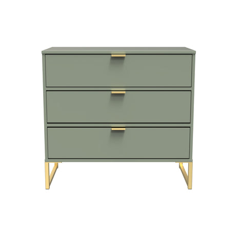 Diego 3 Drawer Chest with Gold Frame Legs - Welcome Furniture