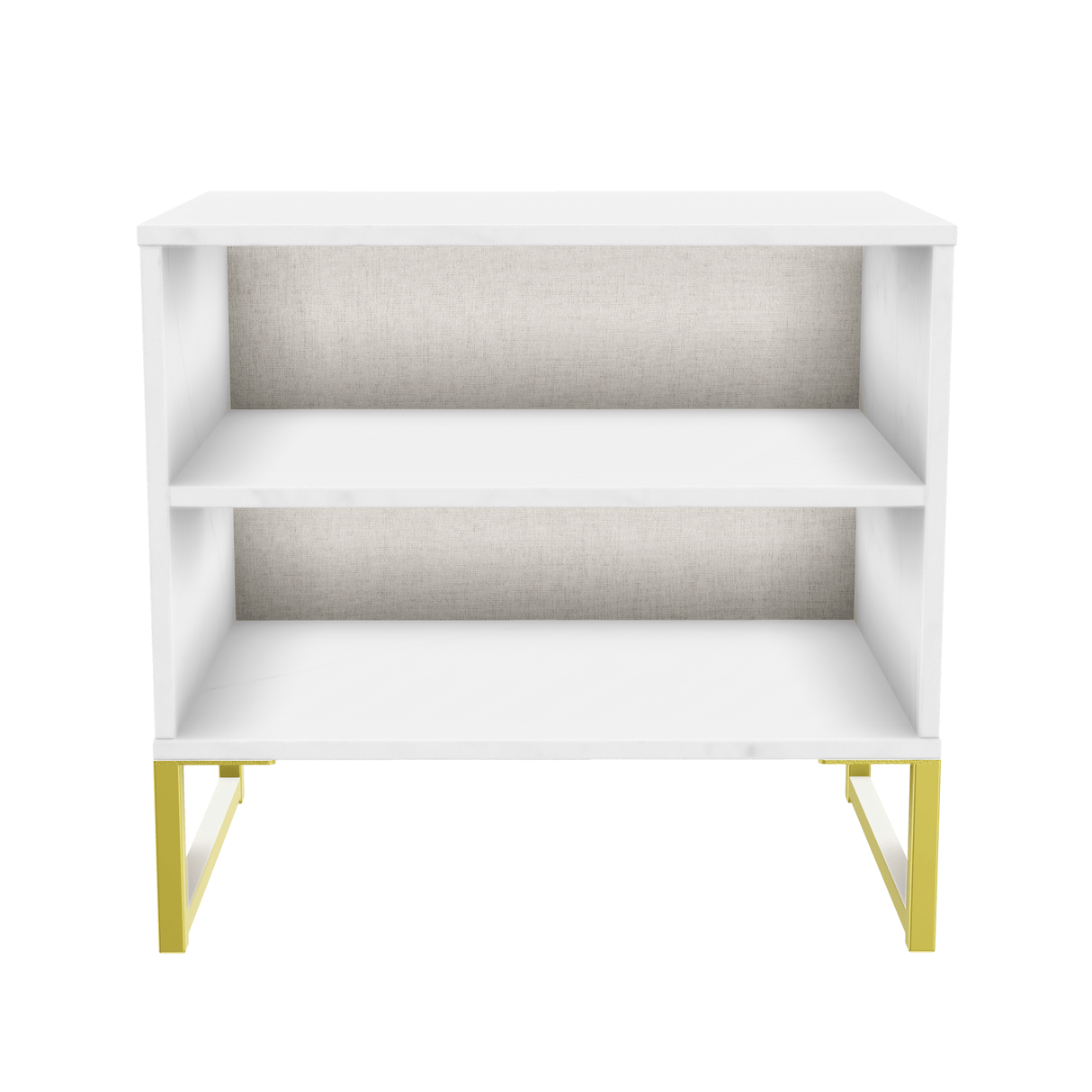 Diego Double Open Midi Bedside Cabinet with Gold Frame Legs - Welcome Furniture