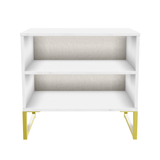 Diego Double Open Midi Bedside Cabinet with Gold Frame Legs - Welcome Furniture
