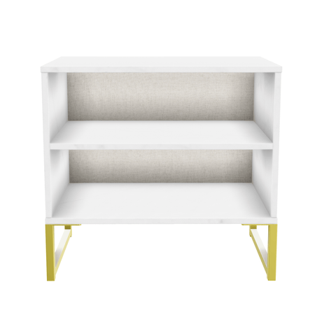 Diego Double Open Midi Bedside Cabinet with Gold Frame Legs - Welcome Furniture