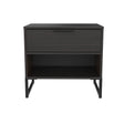 Diego Midi Bedside with Drawer & Black Legs - Welcome Furniture