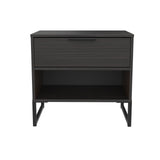 Diego Midi Bedside with Drawer & Black Legs - Welcome Furniture