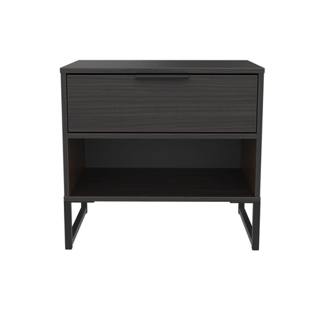 Diego Midi Bedside with Drawer & Black Legs - Welcome Furniture