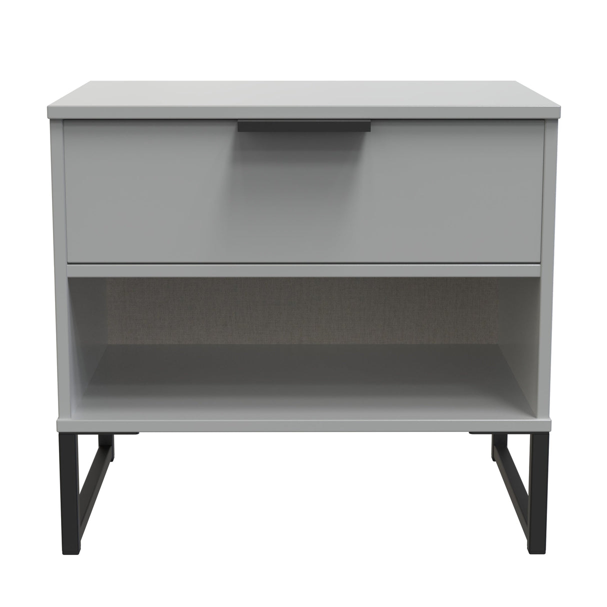 Diego Midi Bedside with Drawer & Black Legs - Welcome Furniture