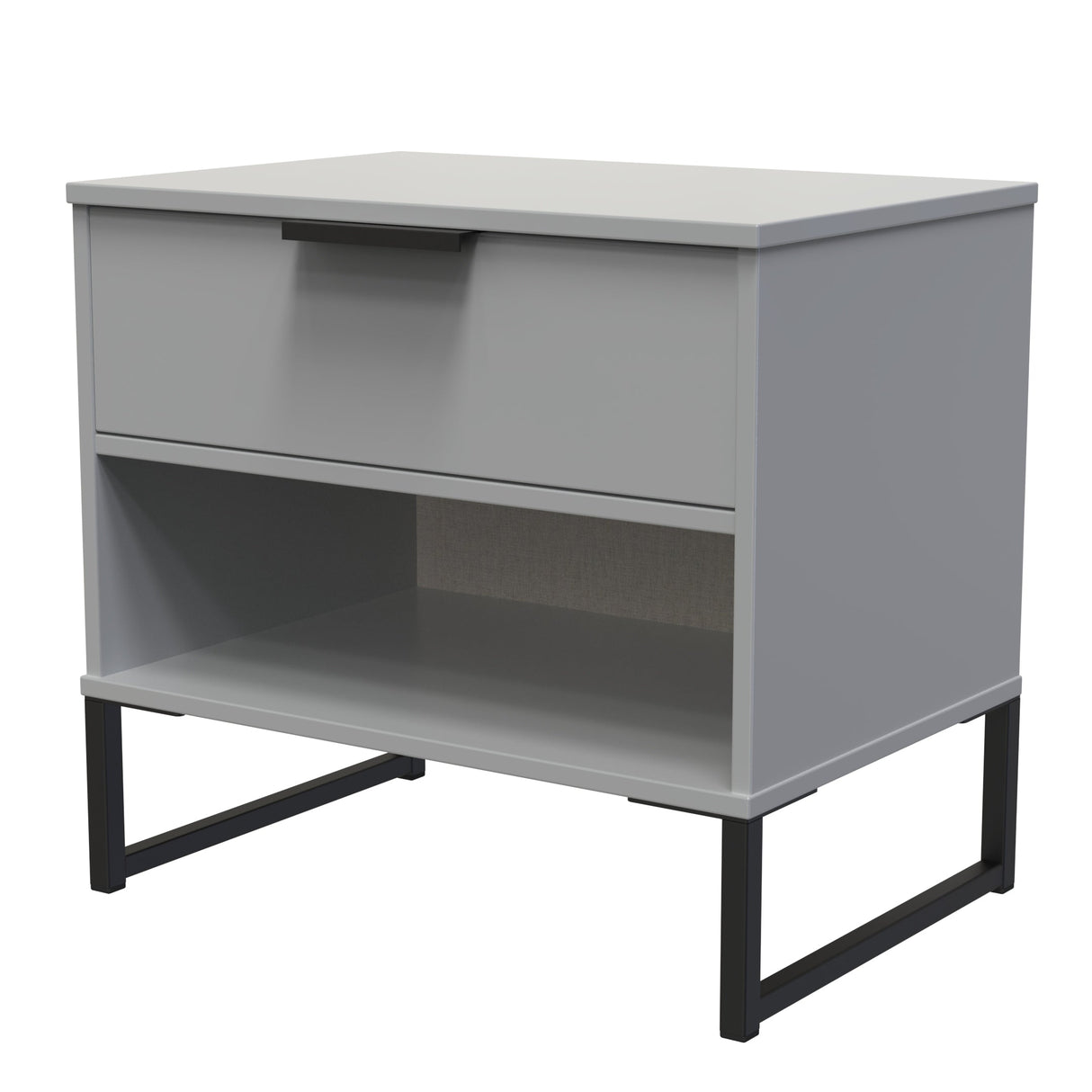 Diego Midi Bedside with Drawer & Black Legs - Welcome Furniture