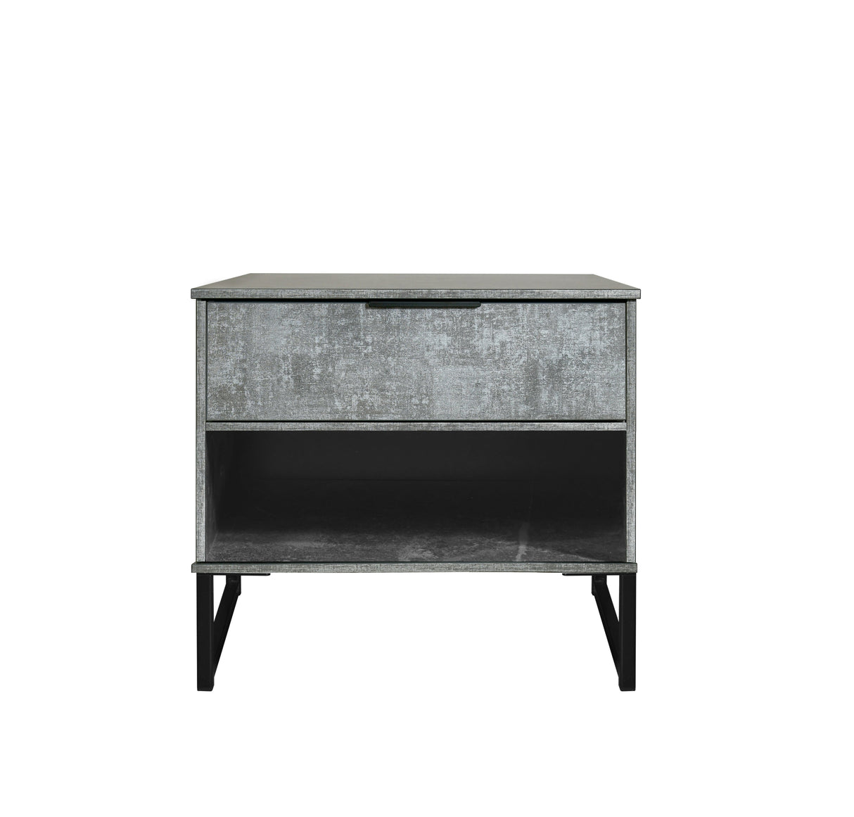 Diego Midi Bedside with Drawer & Black Legs - Welcome Furniture