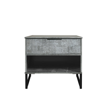 Diego Midi Bedside with Drawer & Black Legs - Welcome Furniture