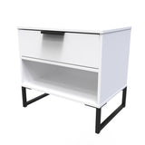 Diego Midi Bedside with Drawer & Black Legs - Welcome Furniture