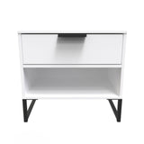 Diego Midi Bedside with Drawer & Black Legs - Welcome Furniture