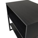 Diego Single Open Midi Bedside Cabinet with Black Frame Legs - Welcome Furniture